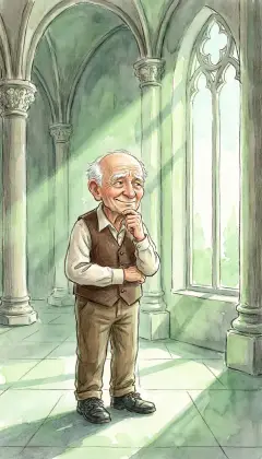 Alone at last, Oz smiles at how easily he pleased the three friends. "How can I help being a humbug, when they believe I can do anything?" But his smile fades. "Carrying Dorothy back to Kansas... that I cannot fake."